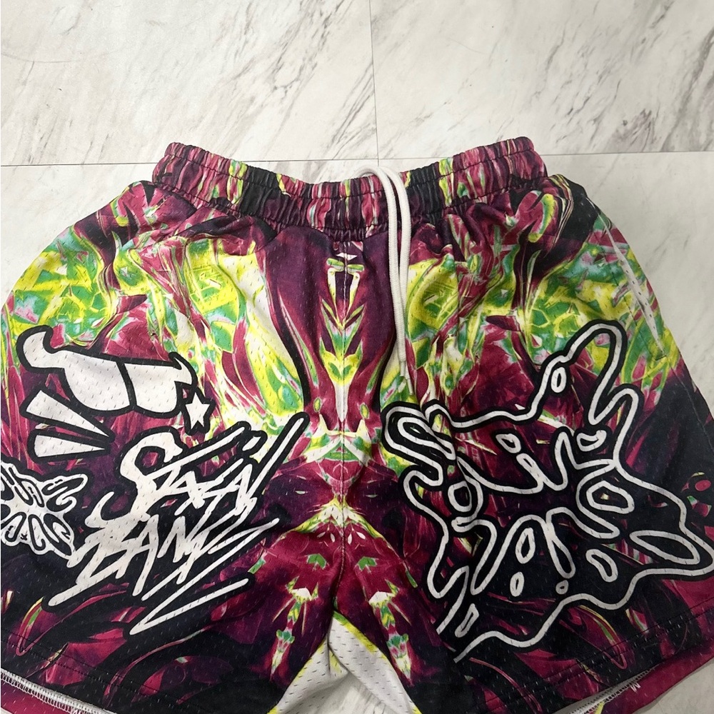 Stain Bandz (SB) Shorts Purple and Yellow